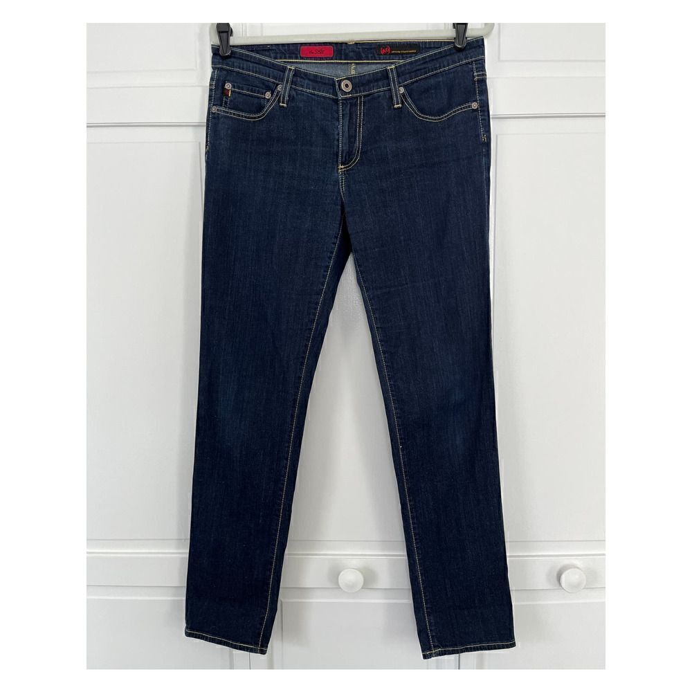 AG Adriano Goldschmied Stilt Cigarette Roll Up Leg Womens Size 31R Dark Denim